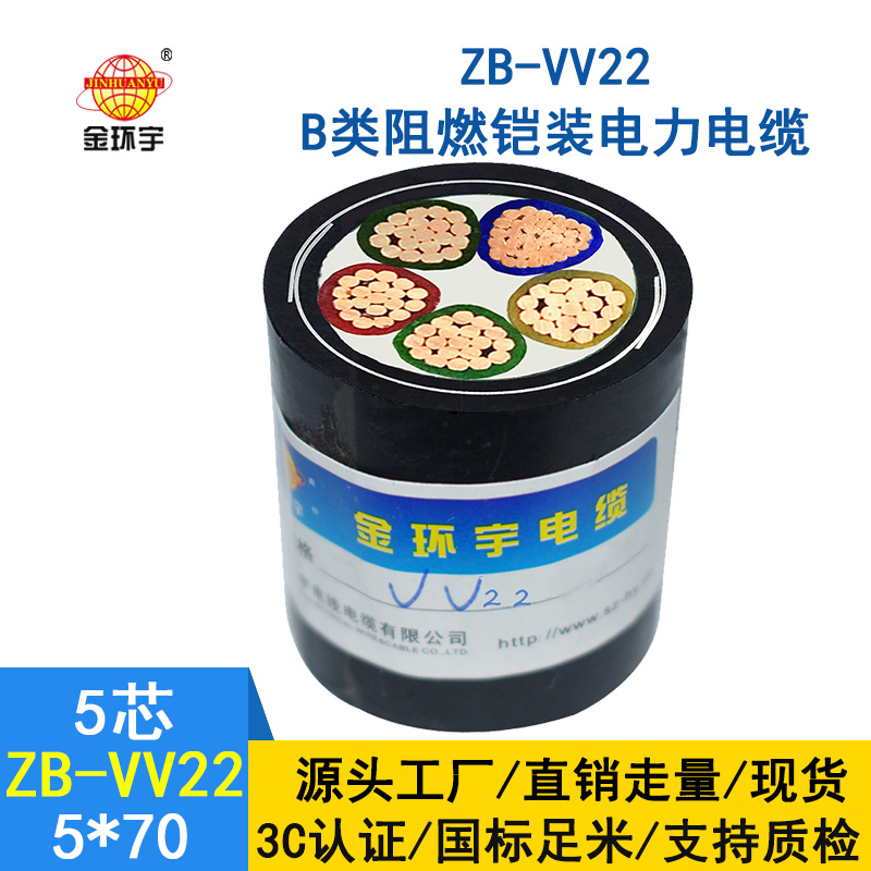 金環宇 ZB-VV22-5*70平方 阻燃鎧裝埋地電纜 深圳電力電纜vv22