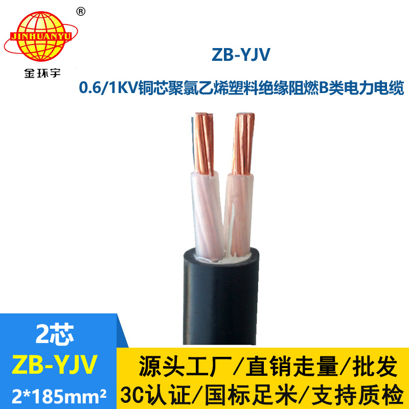 金環宇電纜 yjv二芯電纜 ZB-YJV 2X185平方 yjv阻燃電纜