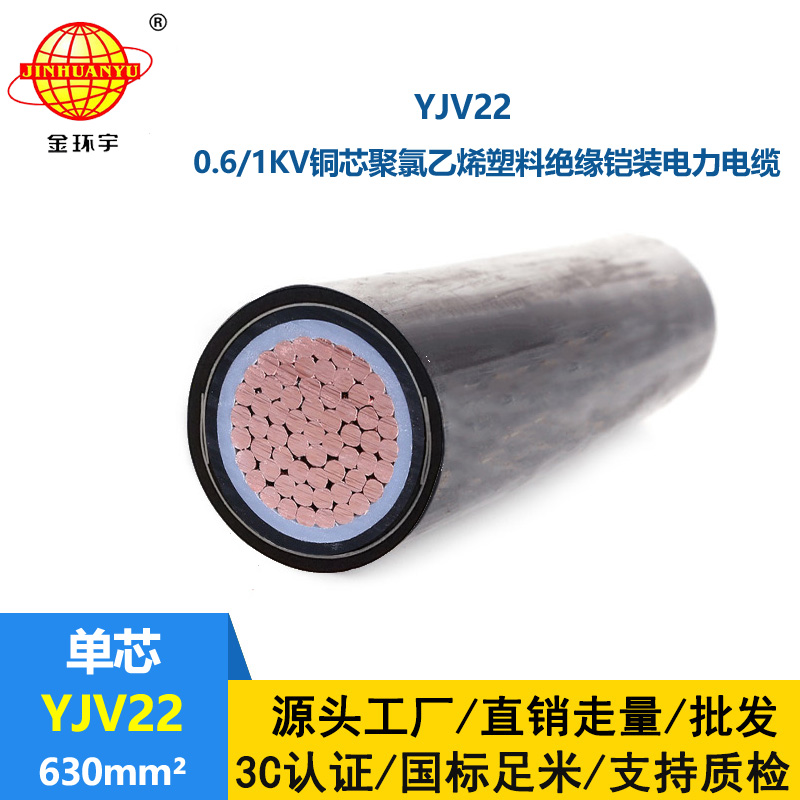 金環宇電線電纜 鎧裝電纜 YJV22-630平方 深圳yjv22銅芯交聯電纜